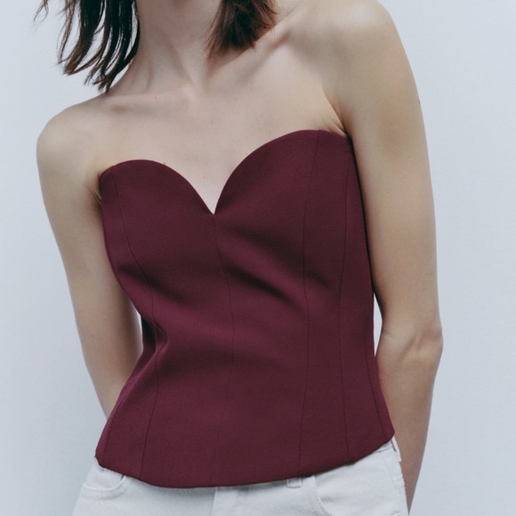 ZARA BLOGGERS FAVORITE SWEETHEART NECKLINE BUSTIER - Picture 16 of 17